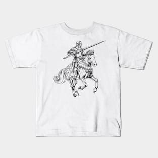 Medieval Knight on Horseback - Joust Kids T-Shirt